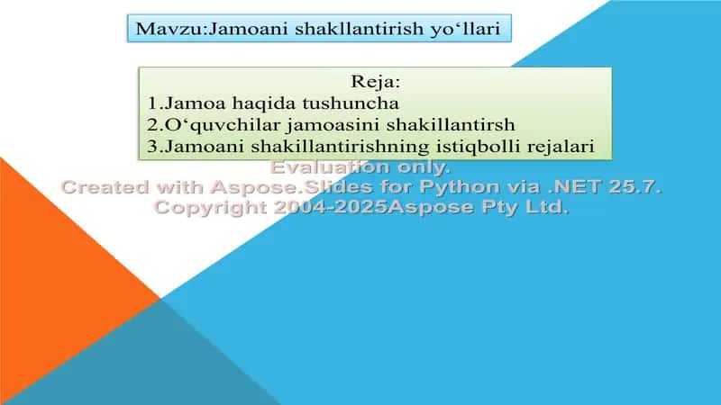 Jamoani shakllantirish yo‘llari