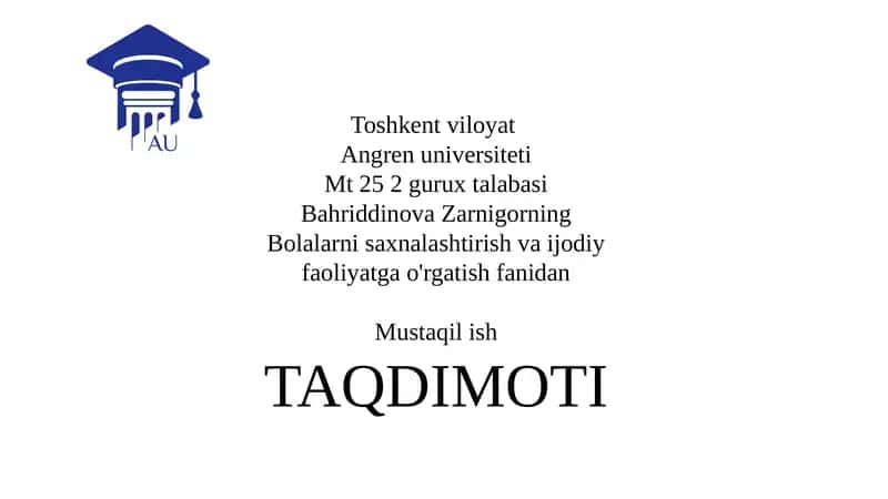 Bolalarni Sahnalashtirish va Ijodiy Faoliyatga O‘rgatish