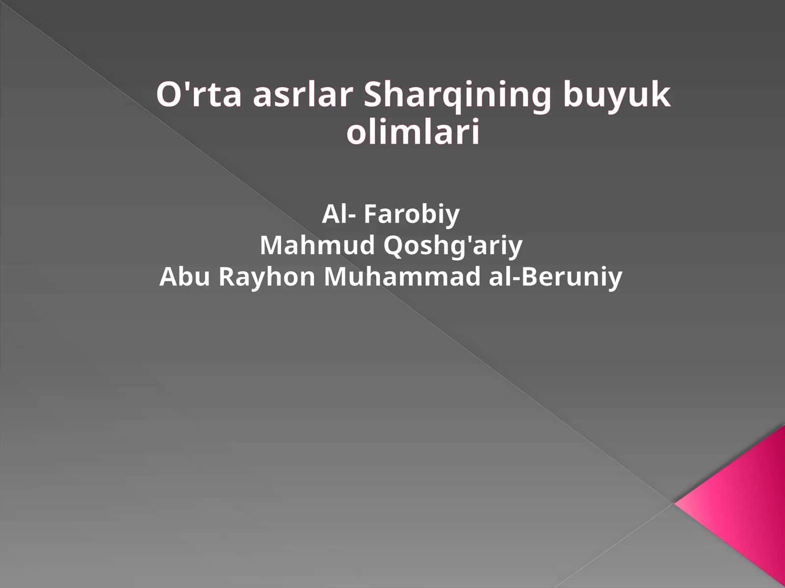 O'rta asrlar Sharqining buyuk olimlari