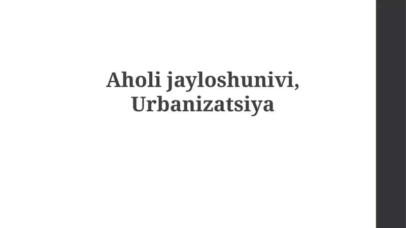Aholijayloshunivi, Urbanizatsiya