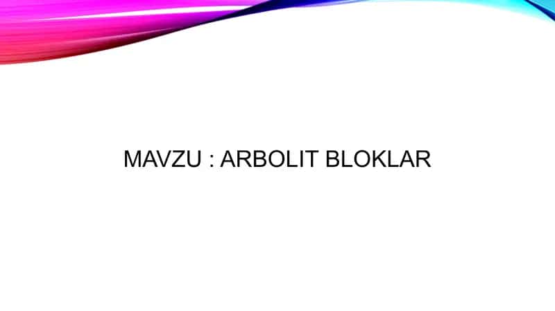 Arbolit bloklar