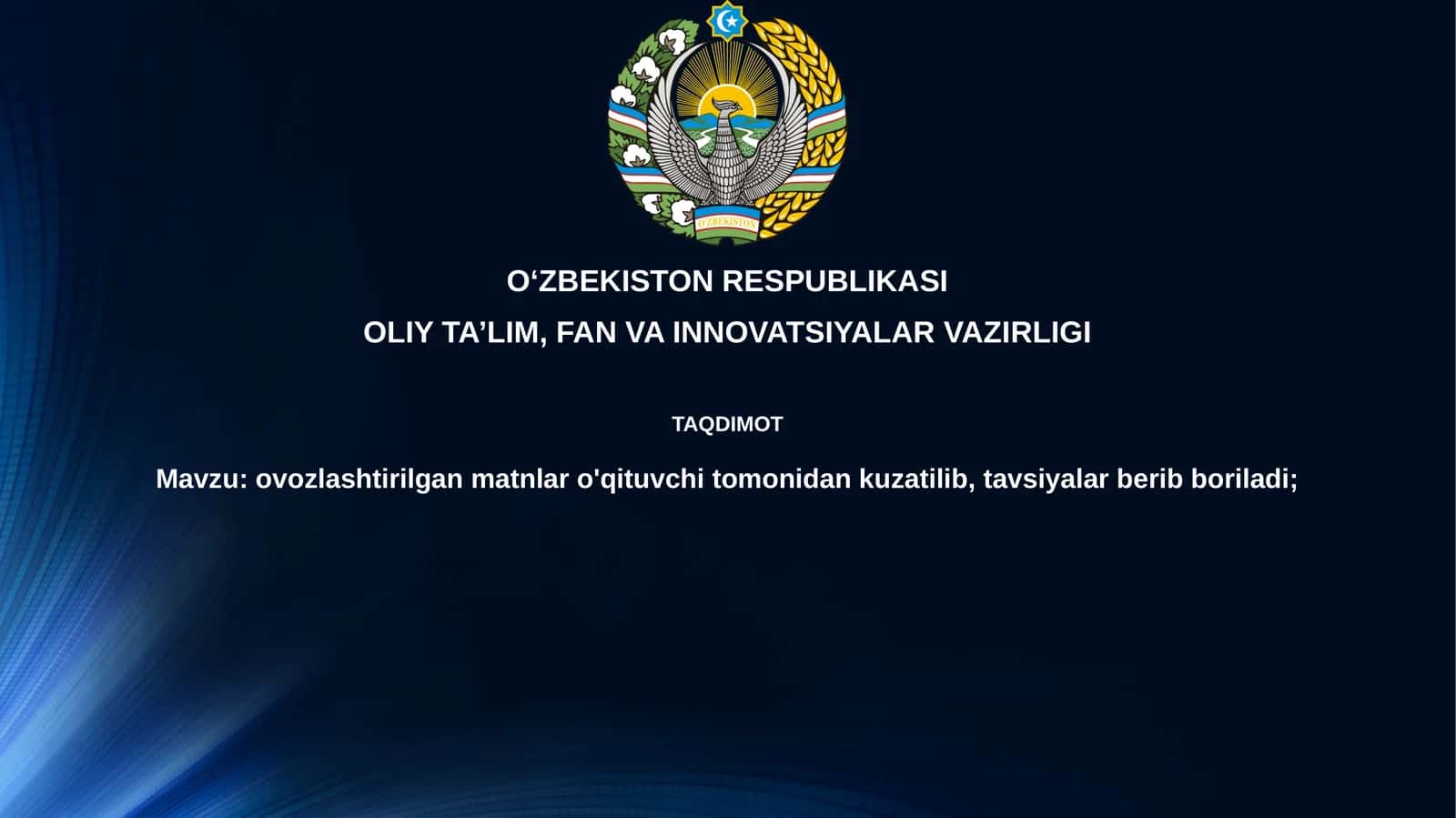 O'qituvchilar uchun tavsiyalar