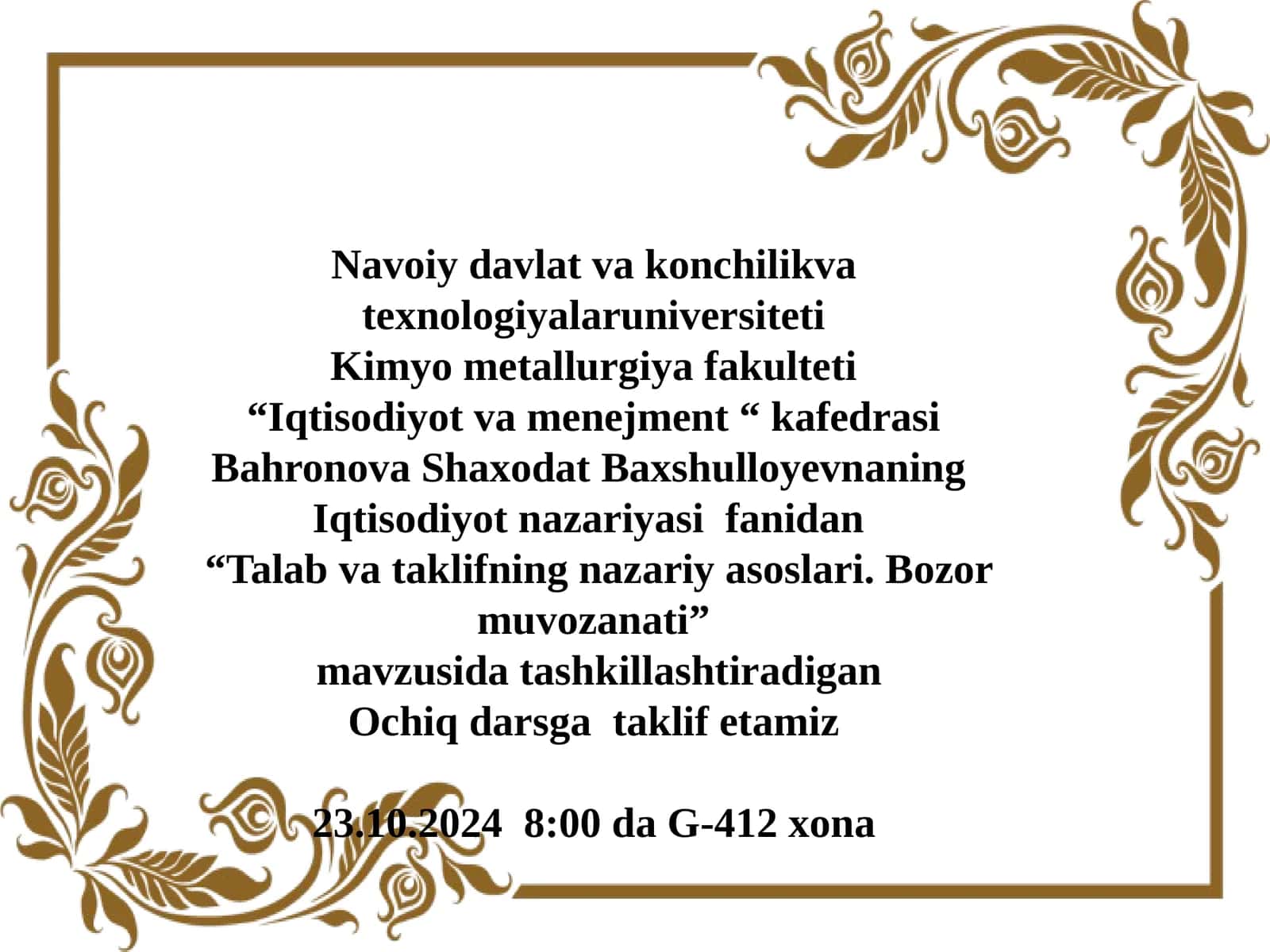 Talab va taklifning nazariy asoslari. Bozor muvozanati