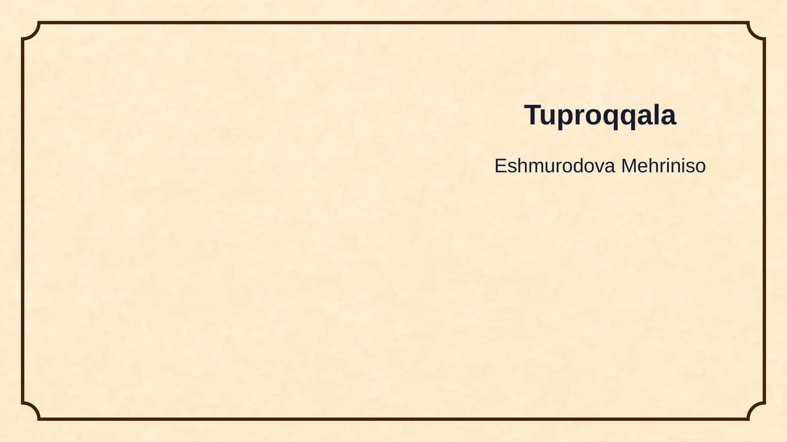 Tuproqqala