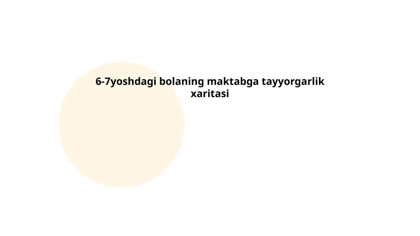 6-7yoshdagi bolaning maktabga tayyorgarlik xaritasi