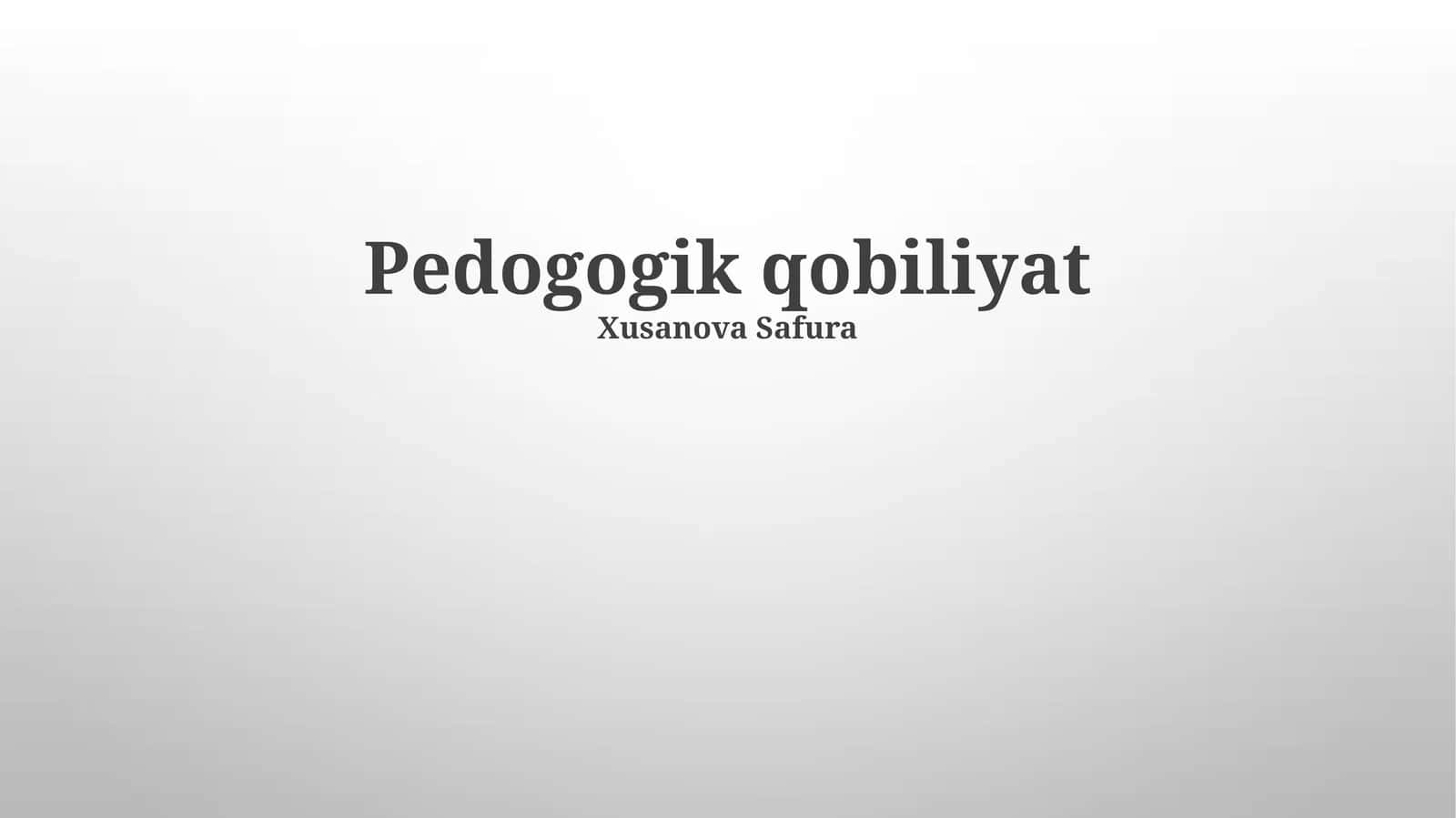 Pedogogik qobiliyat