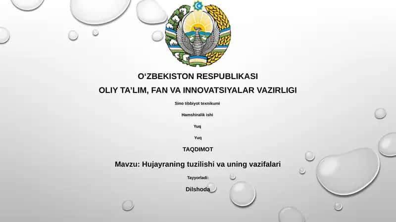 Hujayraning tuzilishi va uning vazifalari