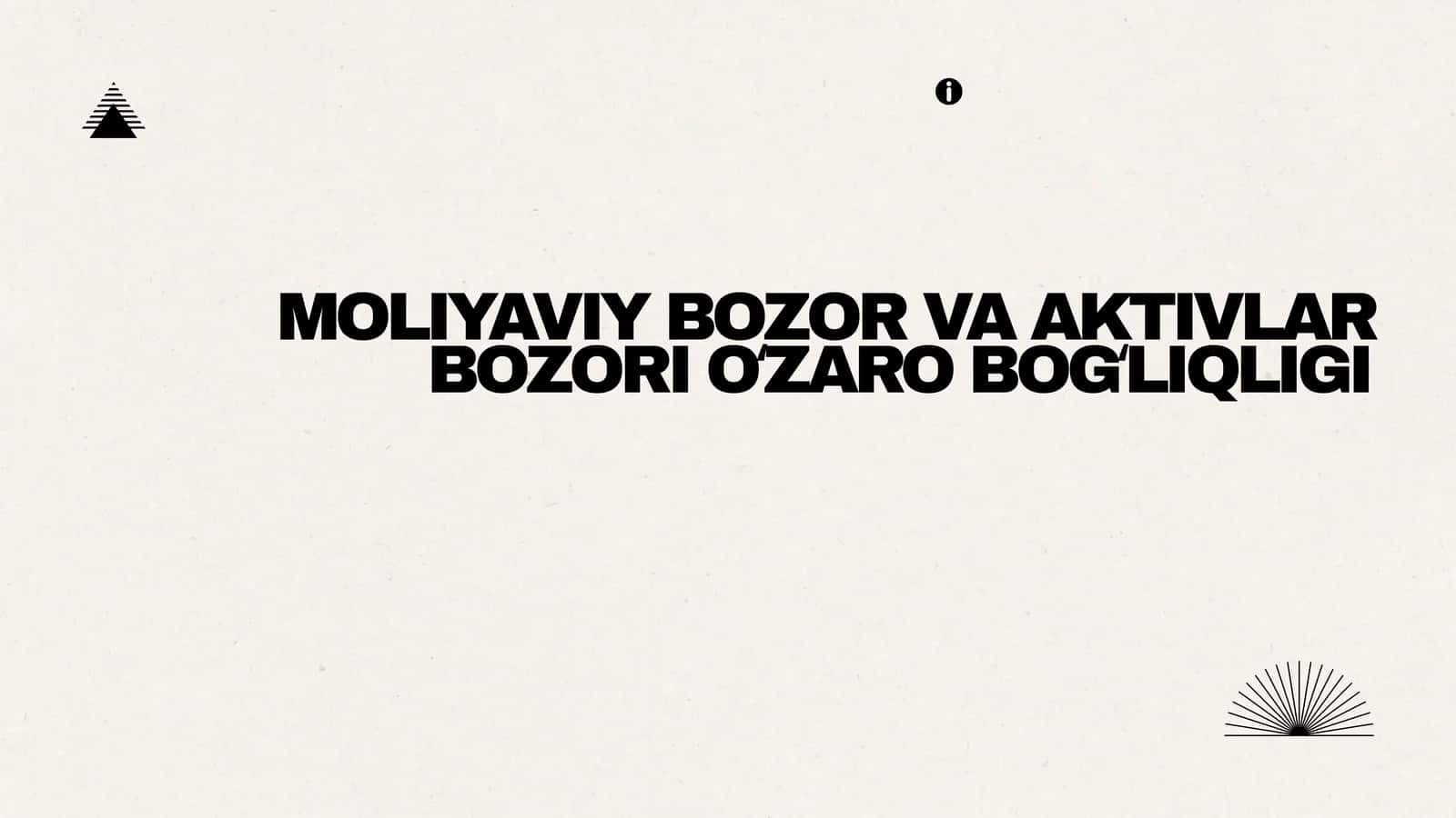 MOLIYAVIY BOZOR VA AKTIVLAR BOZORI OʻZARO BOGʻLIQLIGI