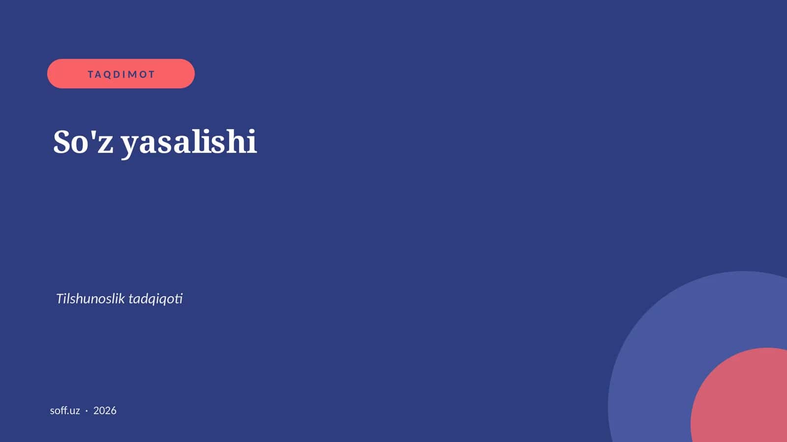 So'z yasalishi