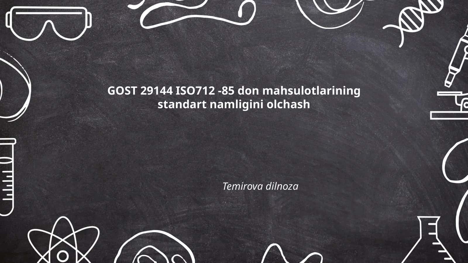 GOST 29144 ISO 712-85 standartlariga asoslangan don mahsulotlarining namlik darajasini olchash