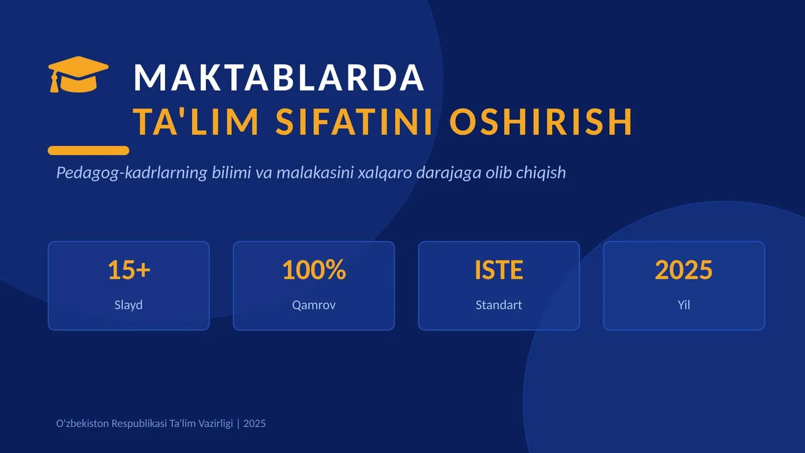 MAKTABLARDA TA'LIM SIFATINI OSHIRISH