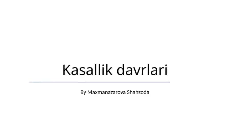 Kasallik davrlari