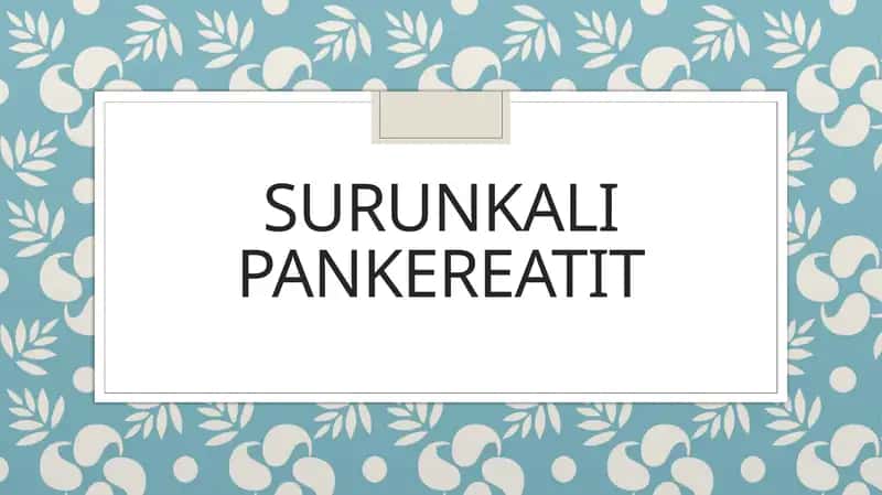 Surunkali Pankreatit