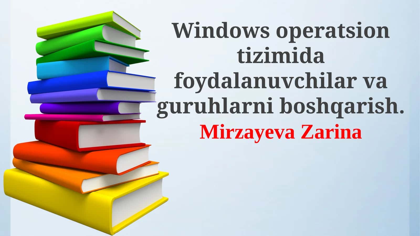 Foydalanuvchilar va guruhlarni boshqarish asoslari
