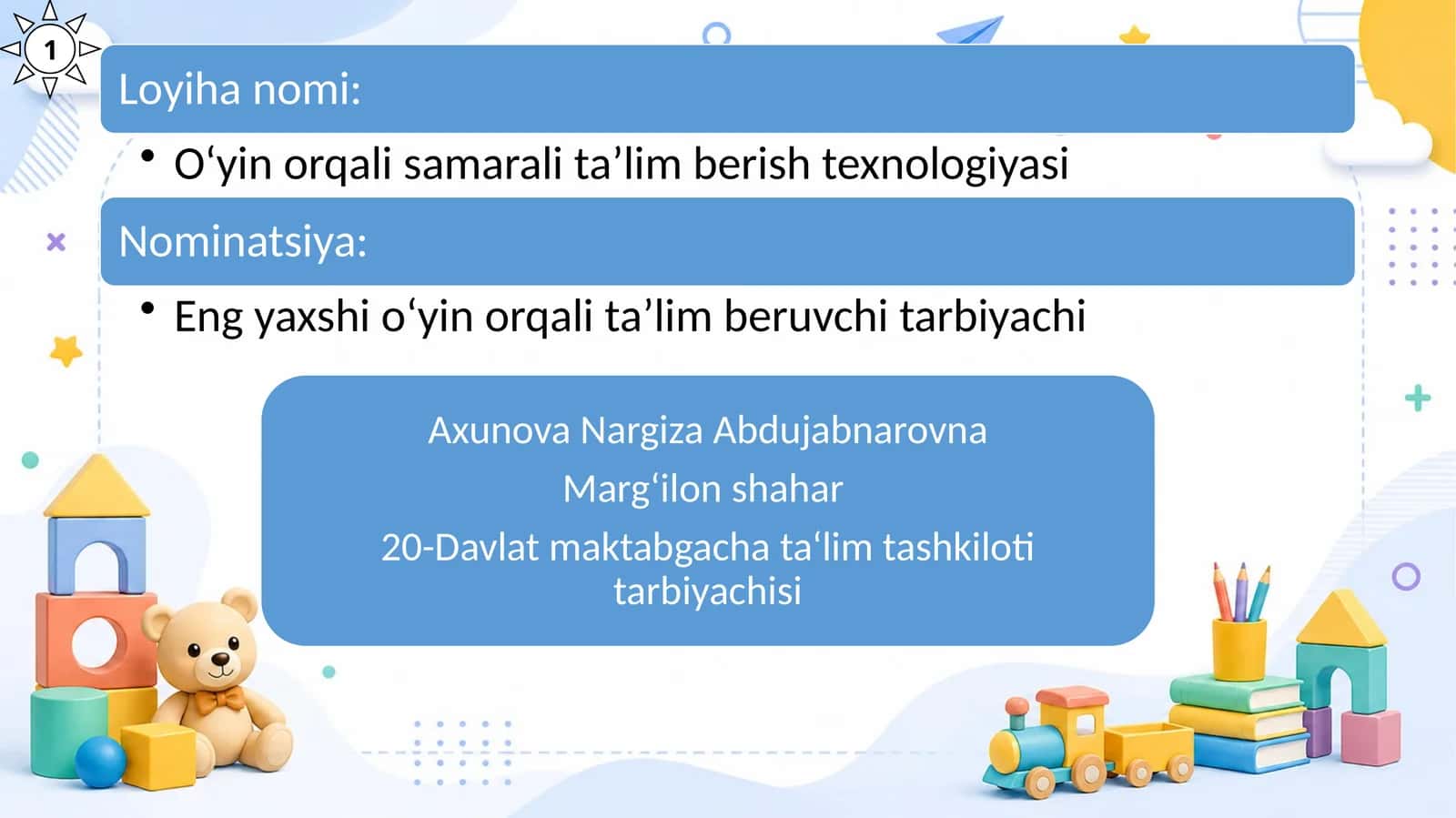 O‘yin orqali samarali ta’lim berish texnologiyasi