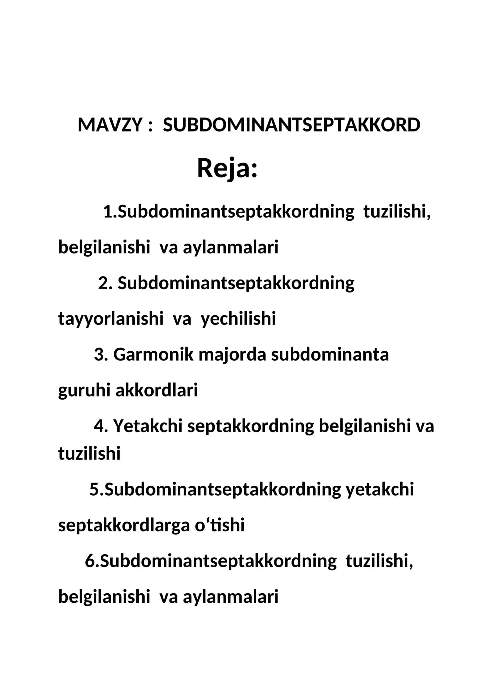 SUBDOMINANT SEPTAKKORD strukturasi