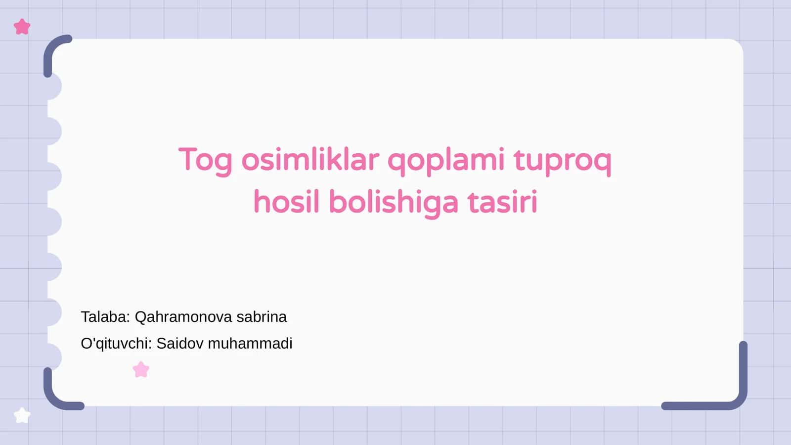 Tog osimliklar qoplami tuproq hosil bolishiga tasiri