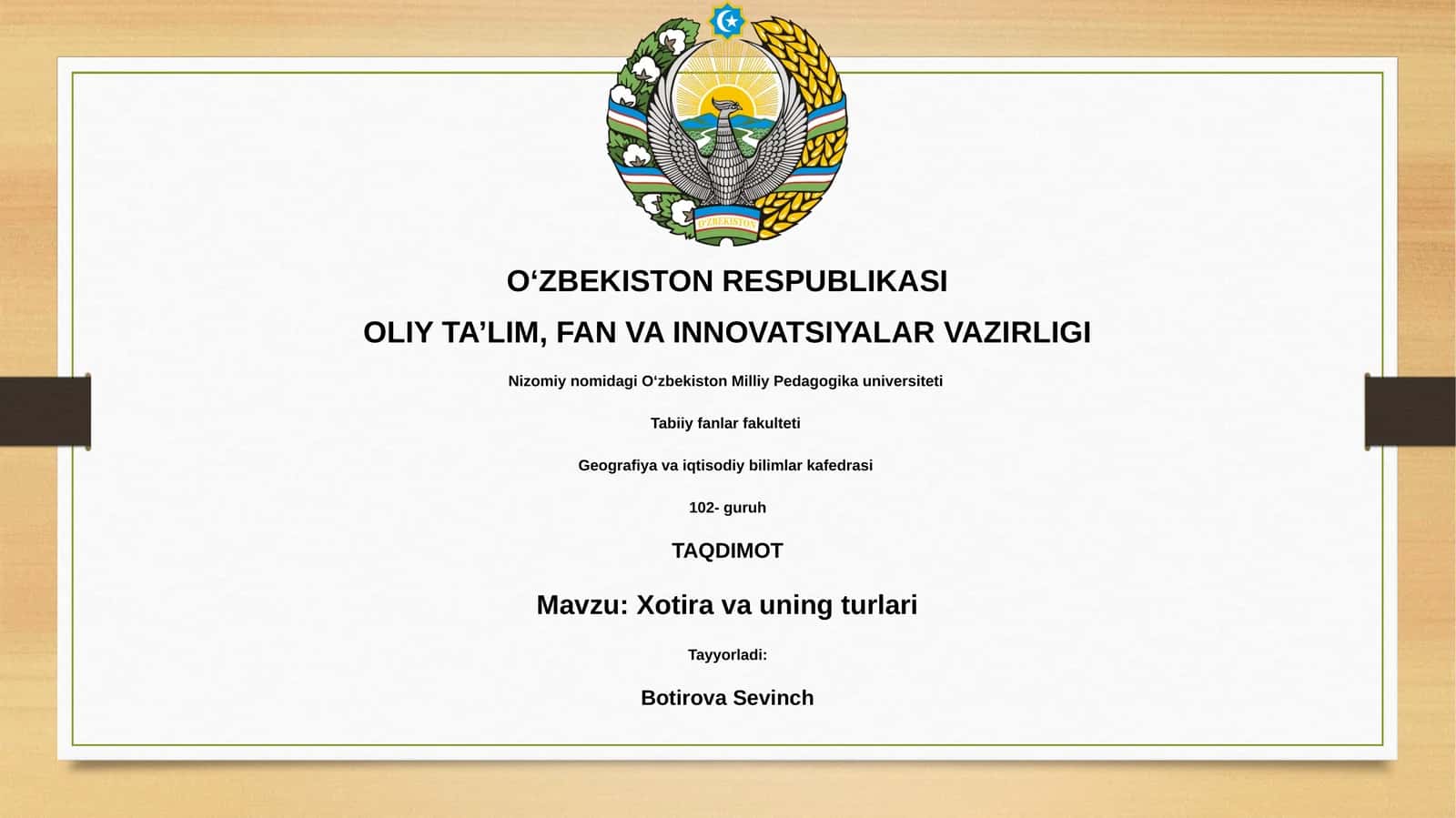 Xotira va uning turlari