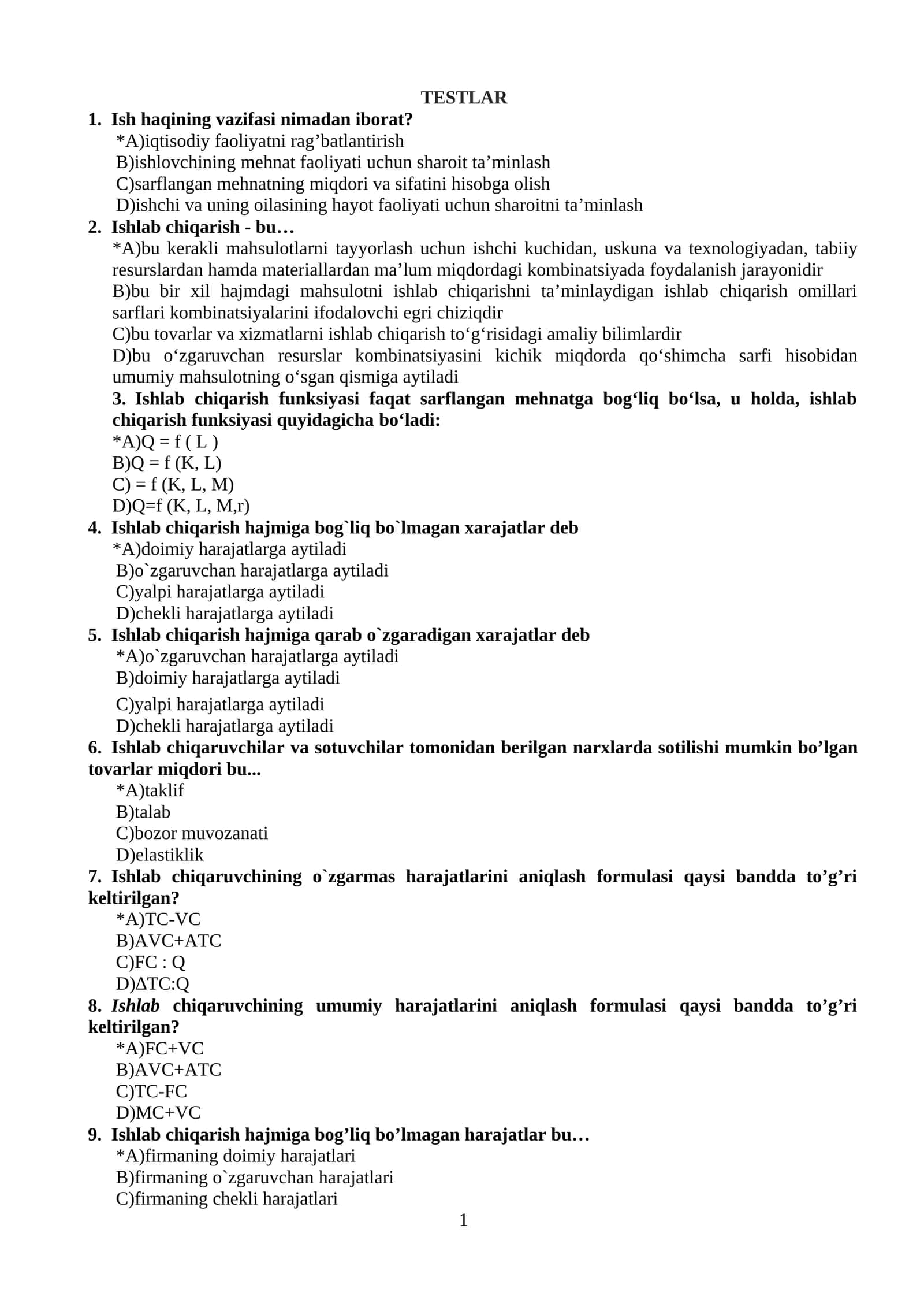 Ish haqining vazifasi nimadan iborat?