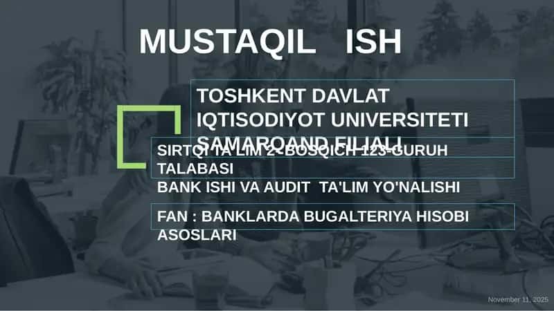 Tijorat banklarida buxgalteriya hisobining maqsadi vazifalar va tamoyillari