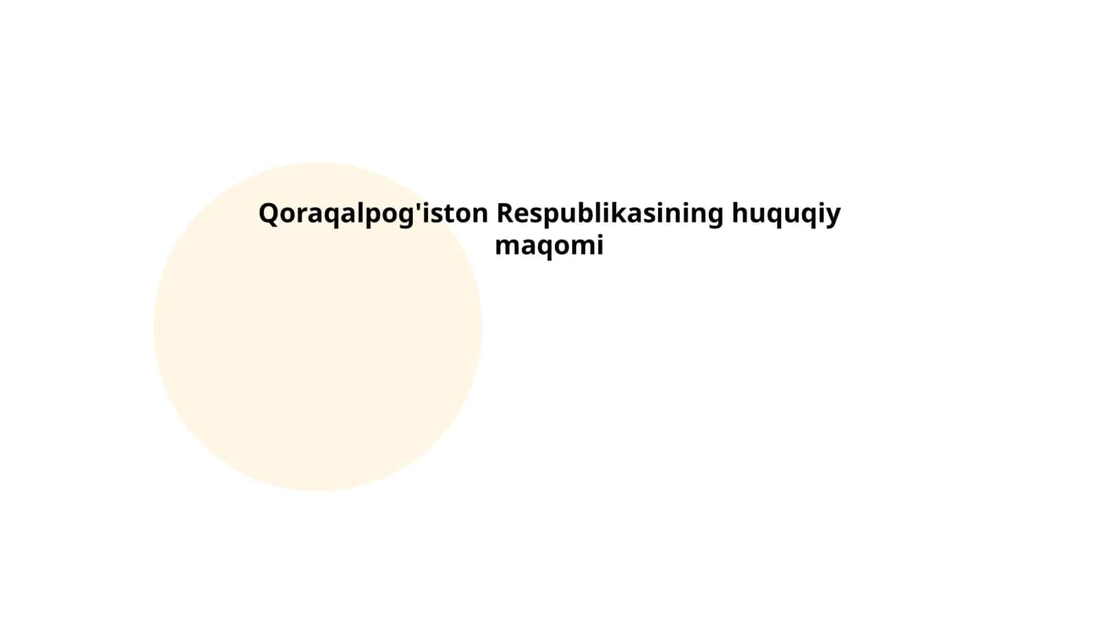 Qoraqalpog'iston Respublikasining huquqiy maqomi