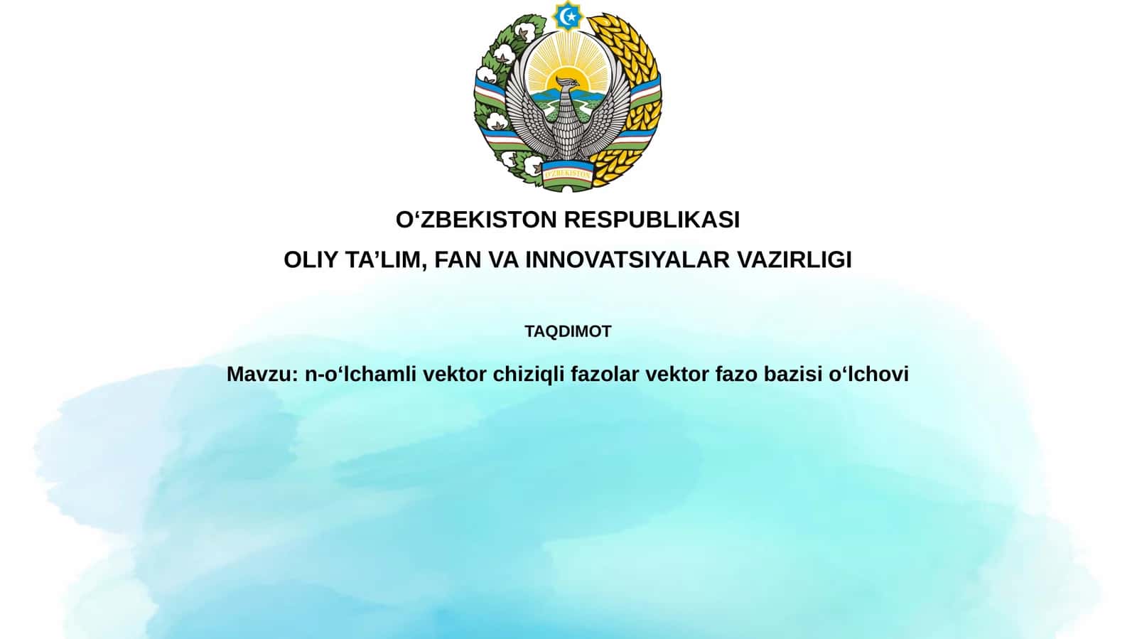 Vektor fazolari va bazasi