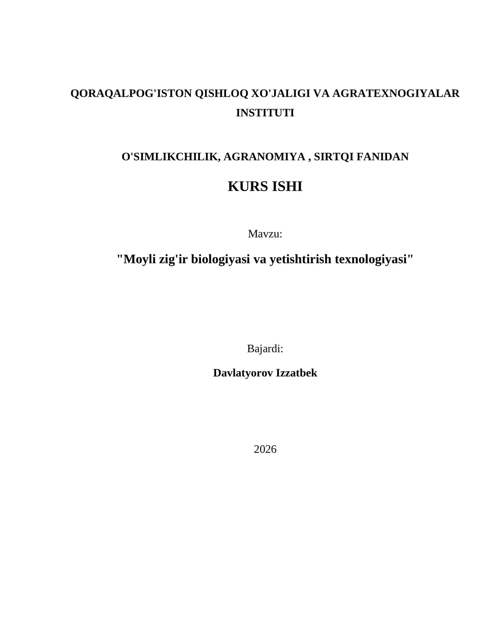 Moyli zig'ir biologiyasi va yetishtirish texnologiyasi