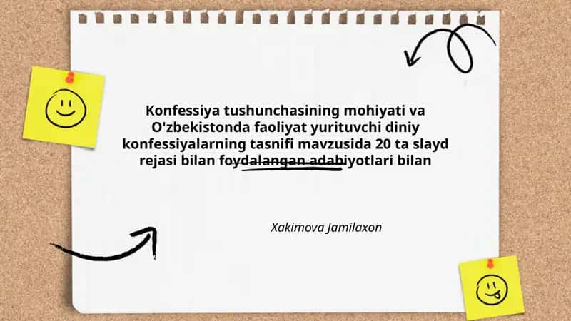 Konfessiya tushunchasining mohiyati va O'zbekistonda faoliyat yurituvchi diniy konfessiyalarning tasnifi