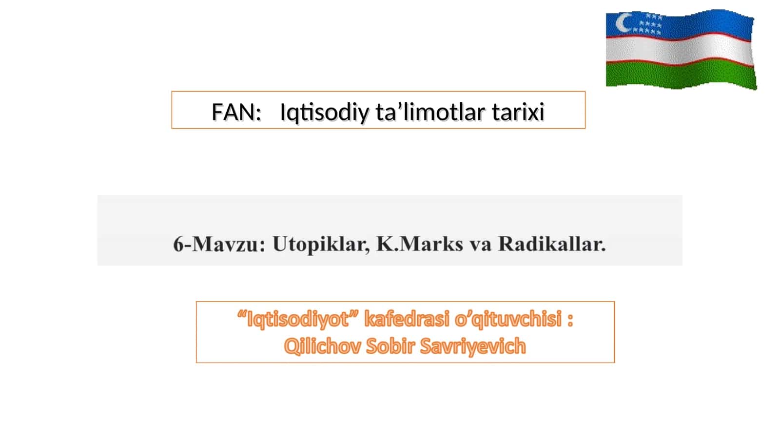 Iqtisodiy ta’limotlar tarixi