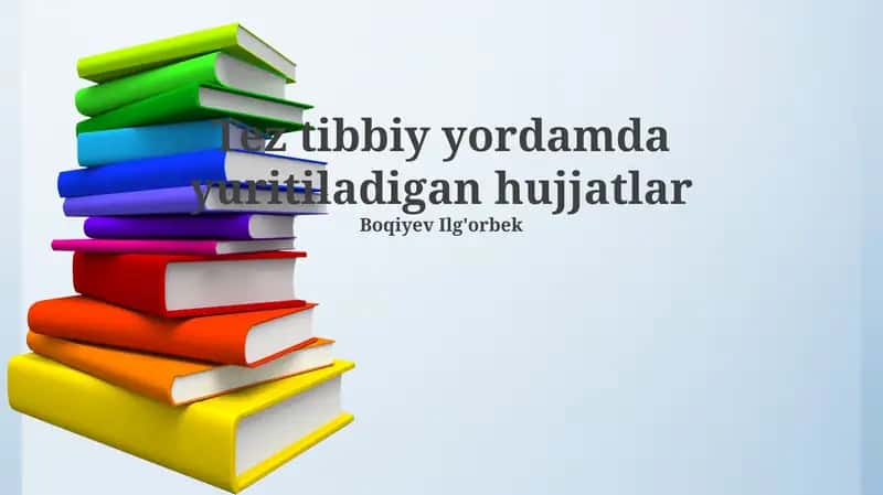 Tez tibbiy yordamda yuritiladigan hujjatlar