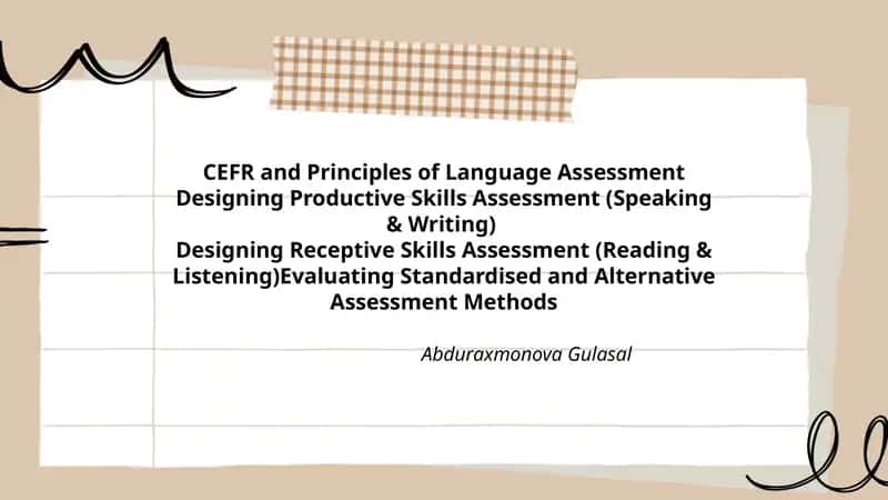 CEFR va Til Baholashning Asosiy Tushunchalari