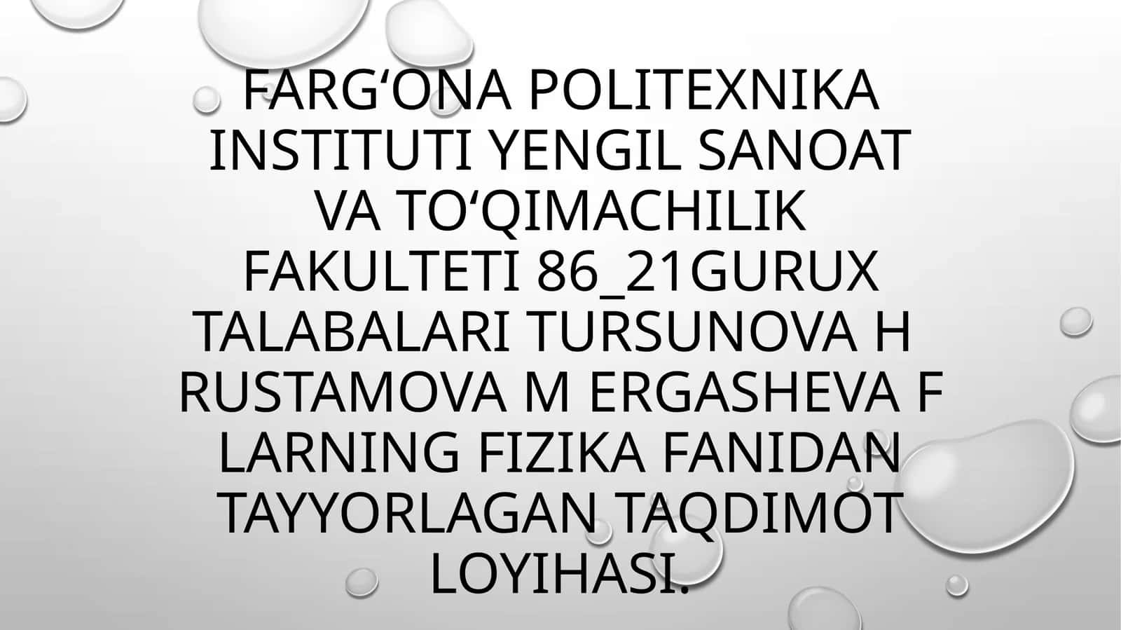 Taqdimot loyihasi: Chiziqli Kengayish Koeffitsientini Aniqlash