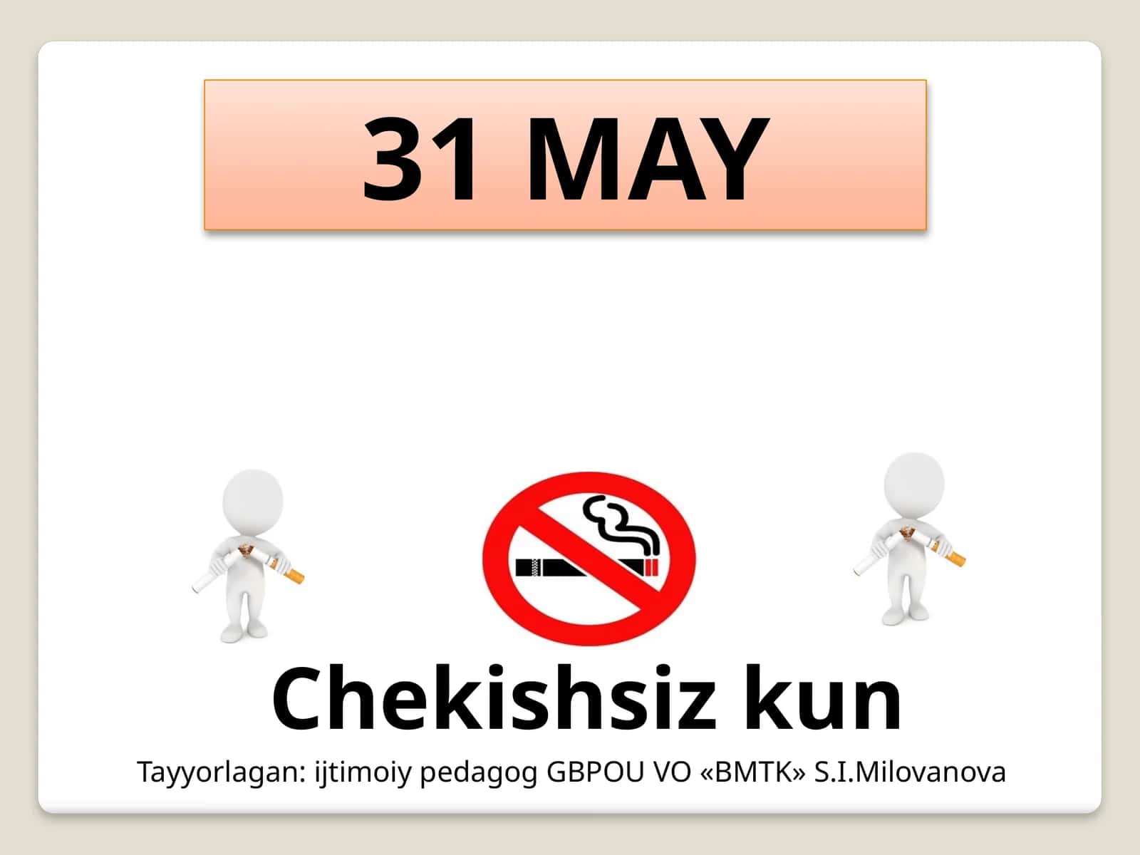 Kashandalikdan voz kechish va sog'lom turmush (1-variant)