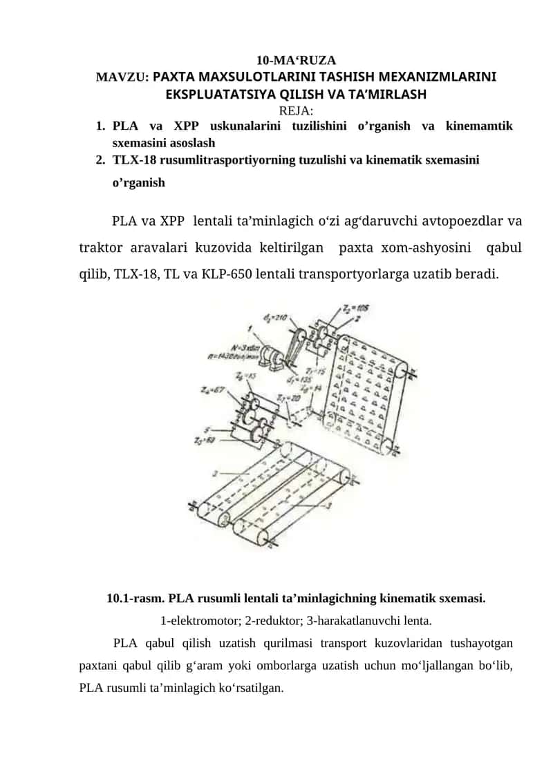 PLA rusumli lеntаli tа’minlаgich