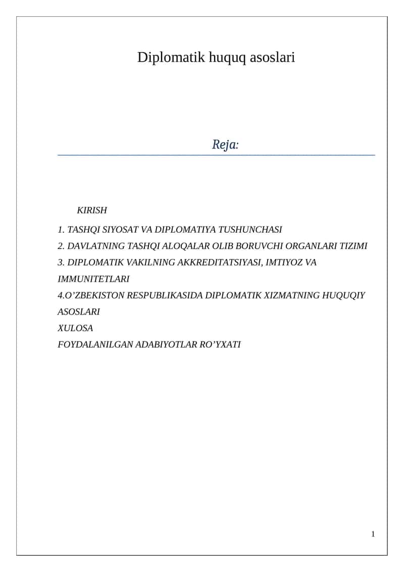 Diplomatik huquq asoslari