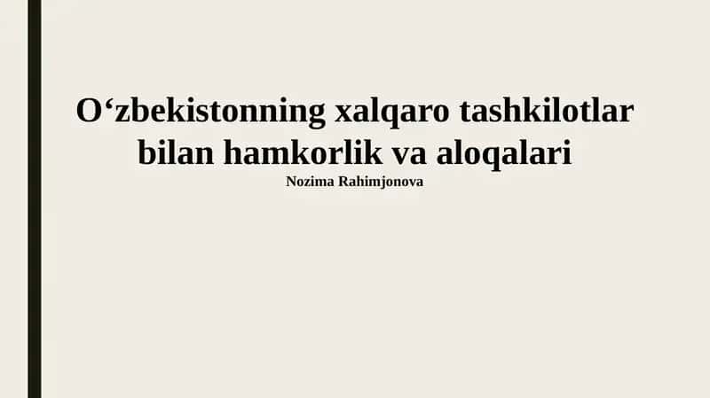 Oʻzbekistonning BMT bilan hamkorligi