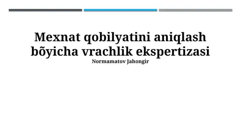 Tibbiy-mehnat ekspertizasi