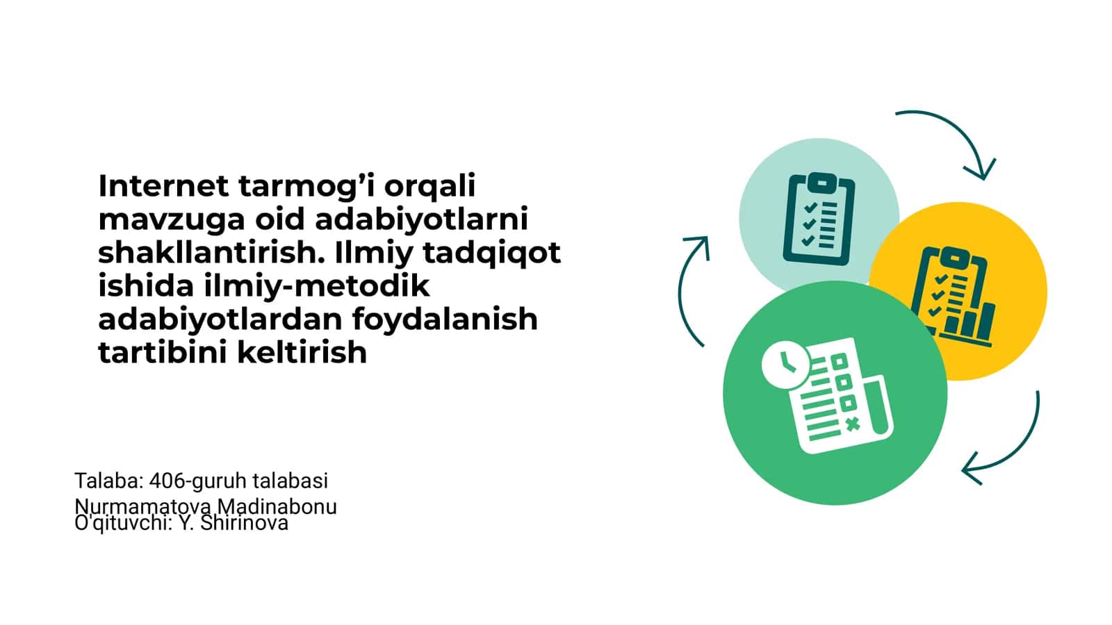 Mavzuga oid adabiyotlarni shakllantirish