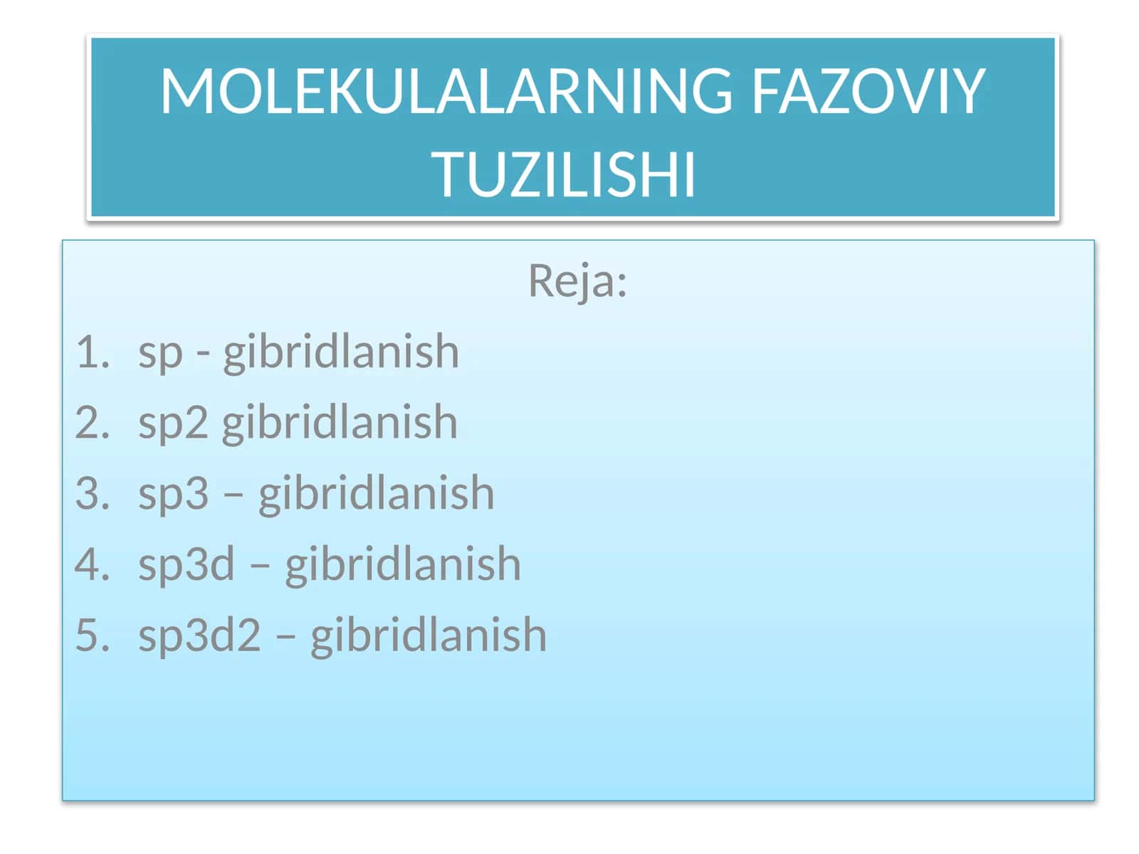 MOLEKULALARNING FAZOVIY TUZILISHI