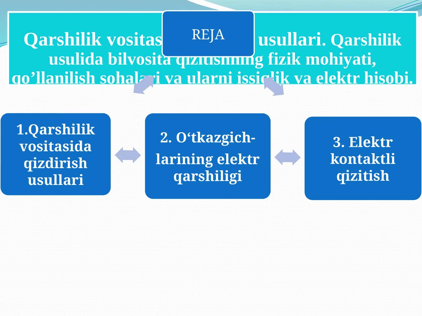 Qarshilik vositasida qizitish usullari