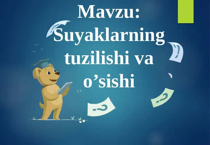 Suyaklarning tuzilishi va o’sishi