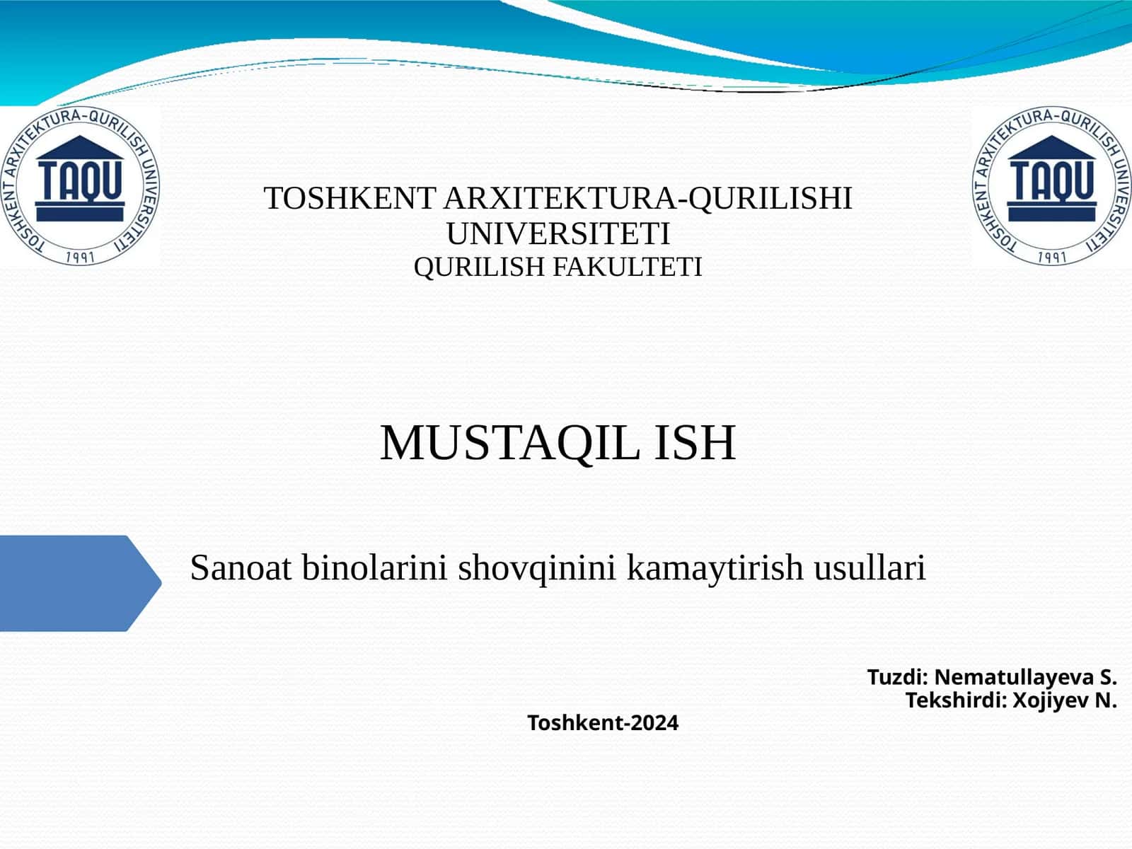 Sanat binolarini shovqinini kamaytirish usullari