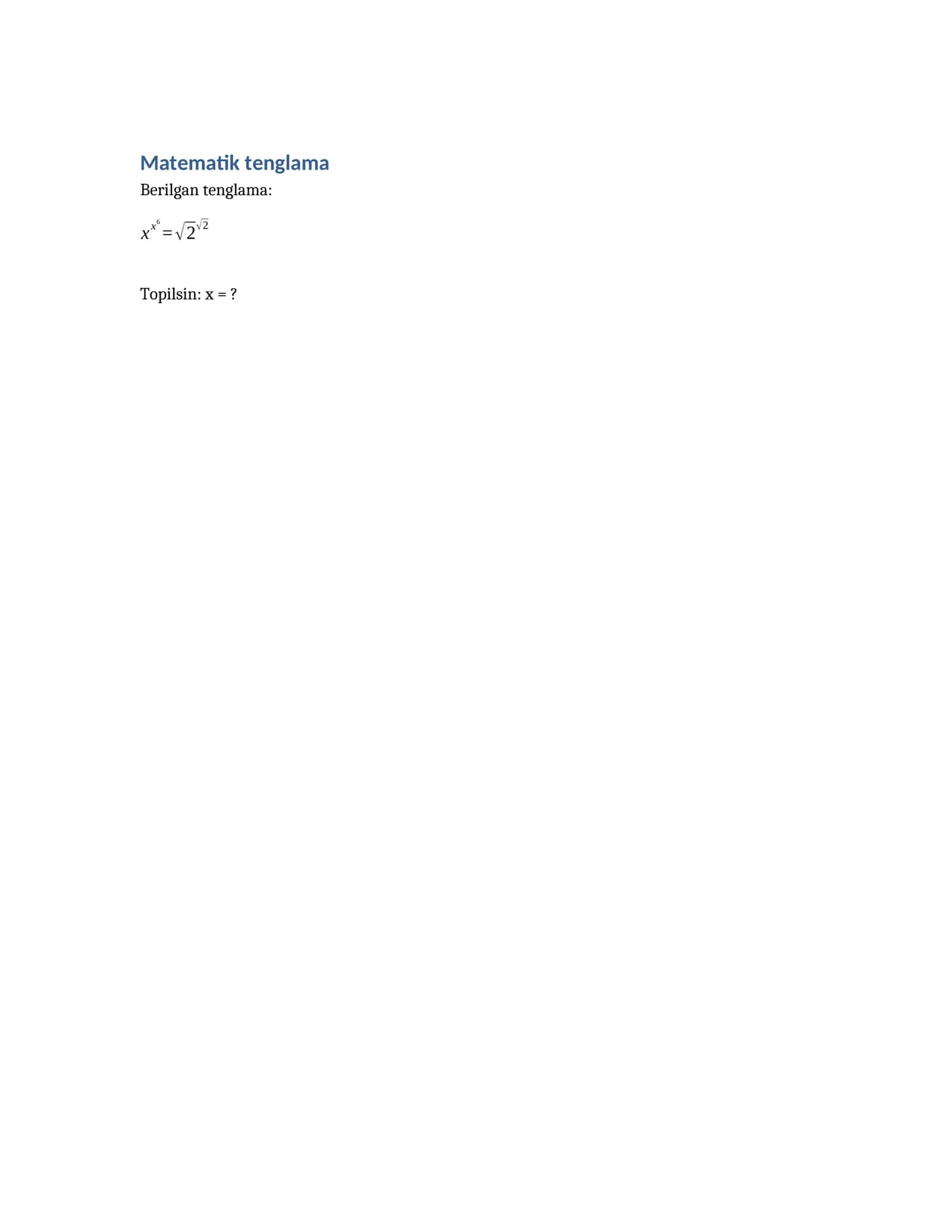 Matematik tenglama