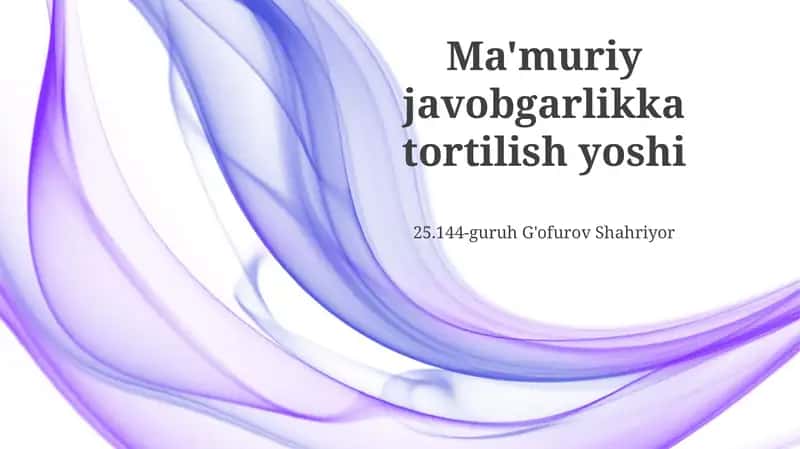 Ma'muriy javobgarlik yoshi