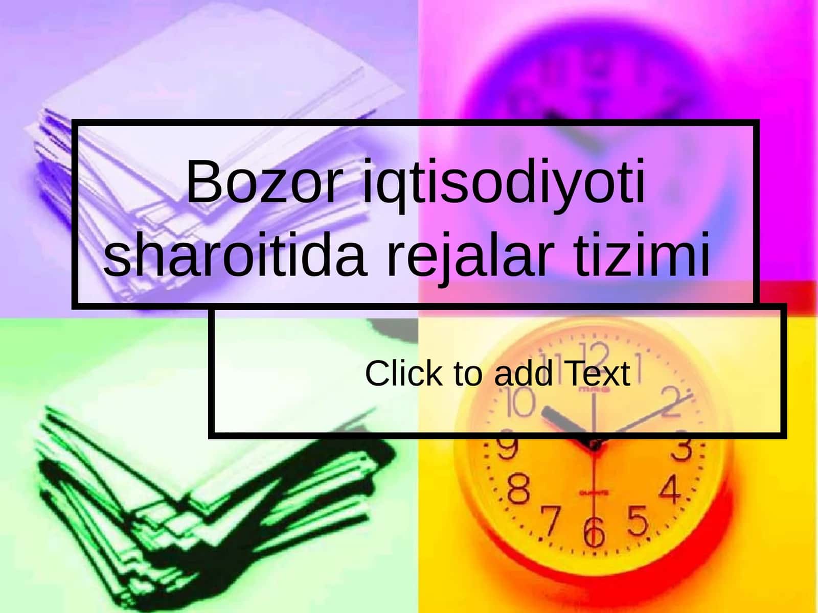 Bozor iqtisodiyoti sharoitida rejalar tizimi