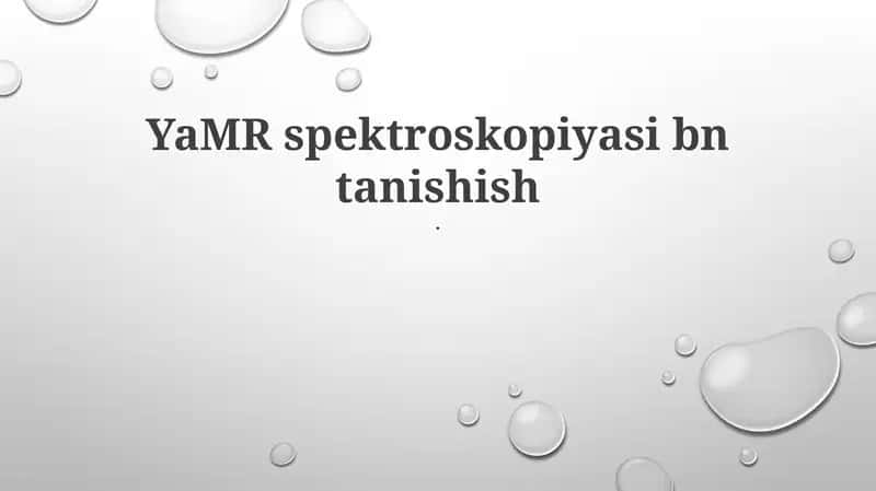 Yadro Magnit-Rezonans Spektrometri