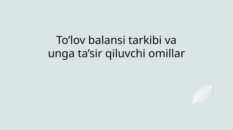 To'lov balansi