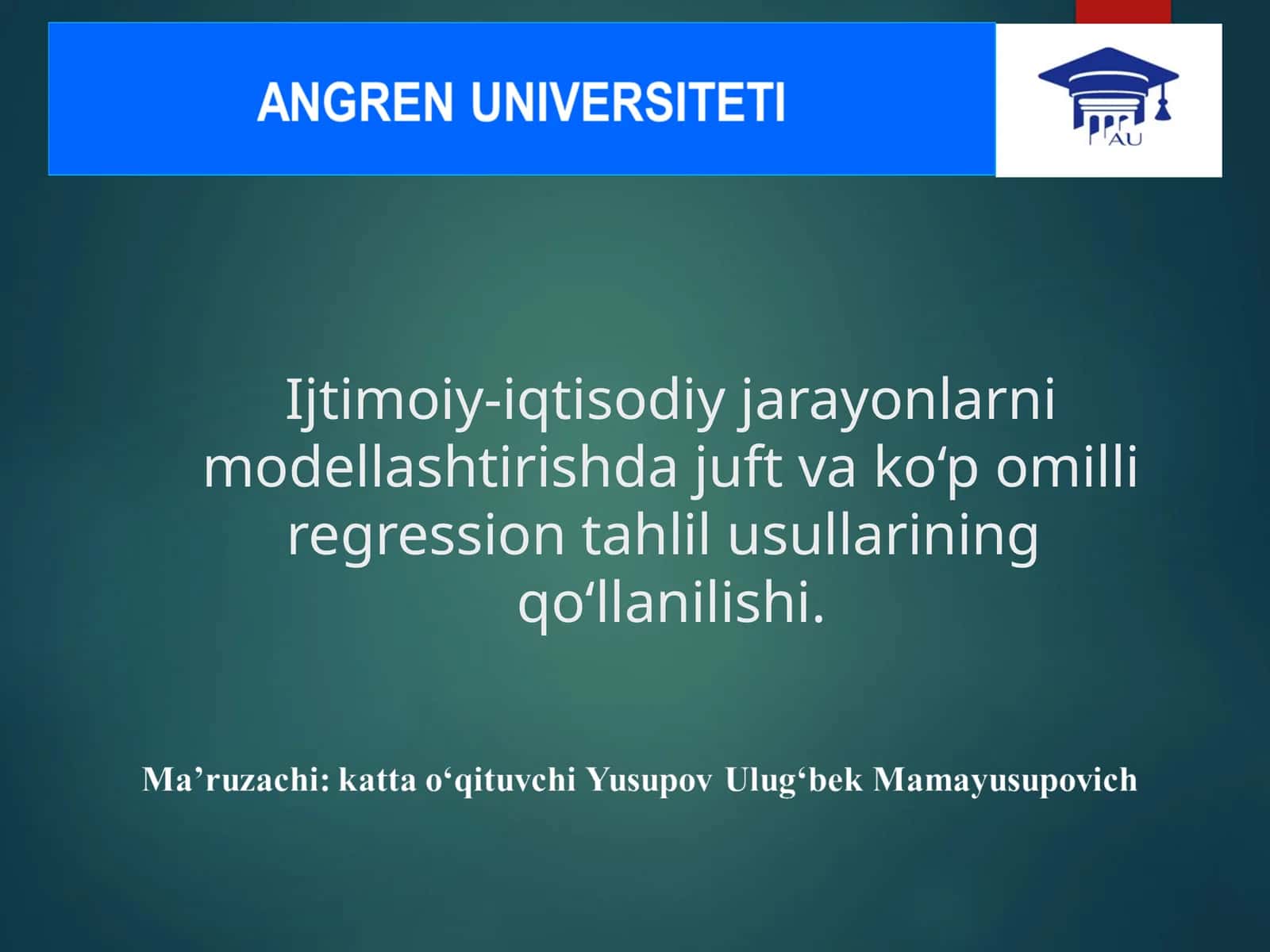 Ijtimoiy-iqtisodiy jarayonlarni modelleash