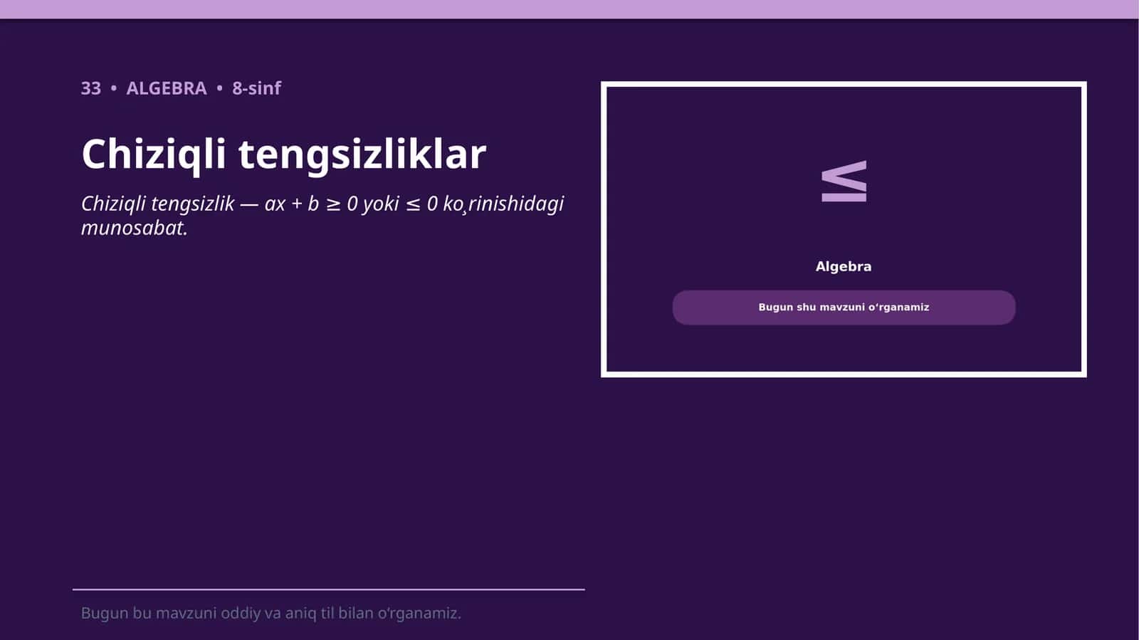 Chiziqli tengsizliklar