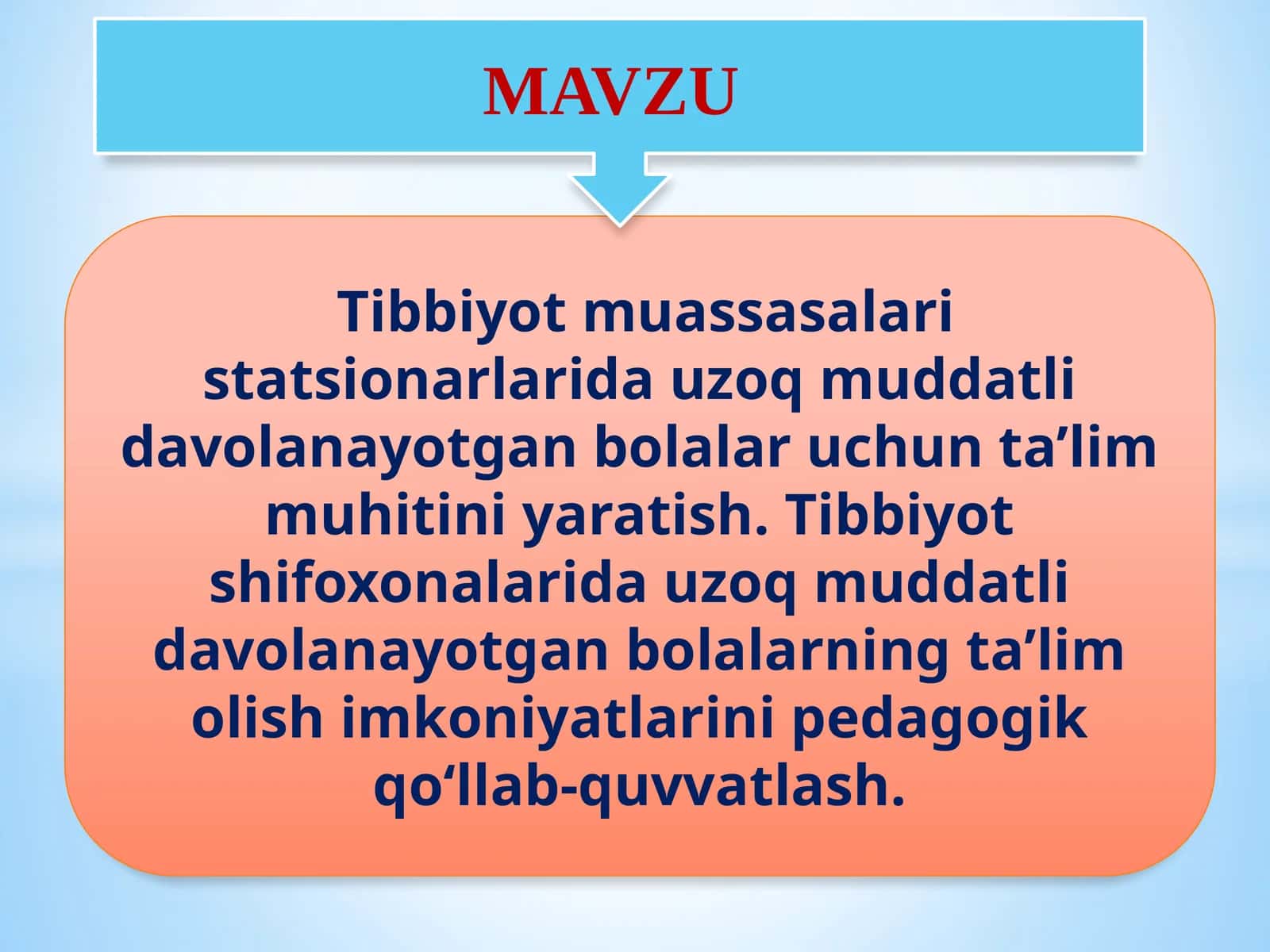 Tibbiyot ta'limi uchun pedagogik qo'llanma